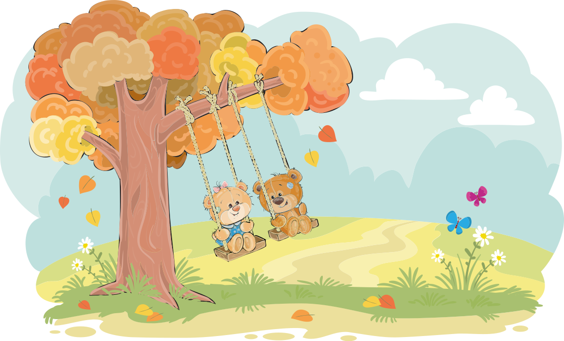 Tapis vinyle pour enfants ours en peluche en forêt - TenStickers