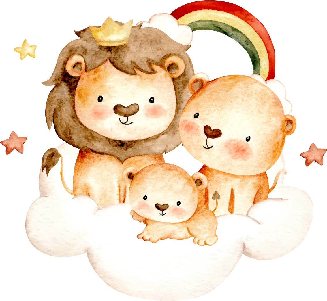 Tapis vinyle pour enfants animaux bébé étoiles nuages - TenStickers