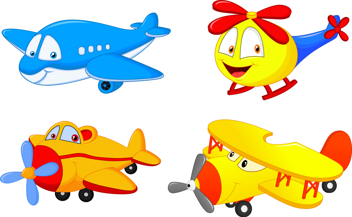 Tapis vinyle pour enfants avions et hélicoptères souriants - TenStickers