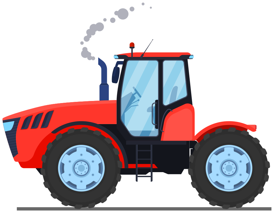 Tapis vinyle pour enfants tracteur rouge neuf - TenStickers