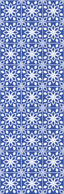 Tapis vinyle salle de bain motif carreaux bleus - TenStickers