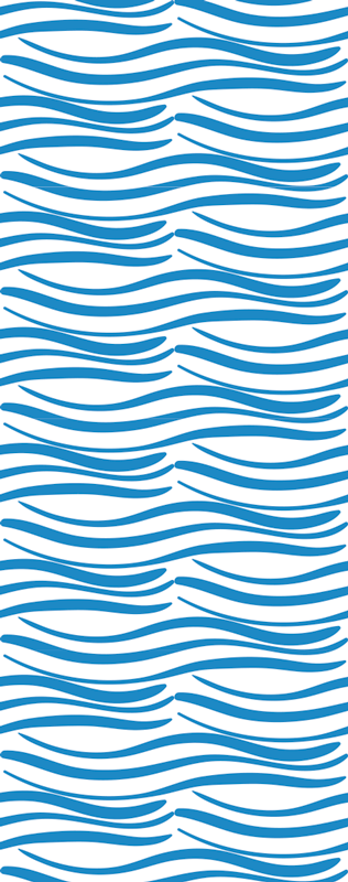 Tapis vinyle salle de bain motif petites vagues - TenStickers