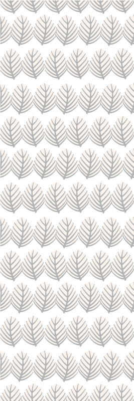 Tapis vinyle salle de bain motif feuilles grises - TenStickers