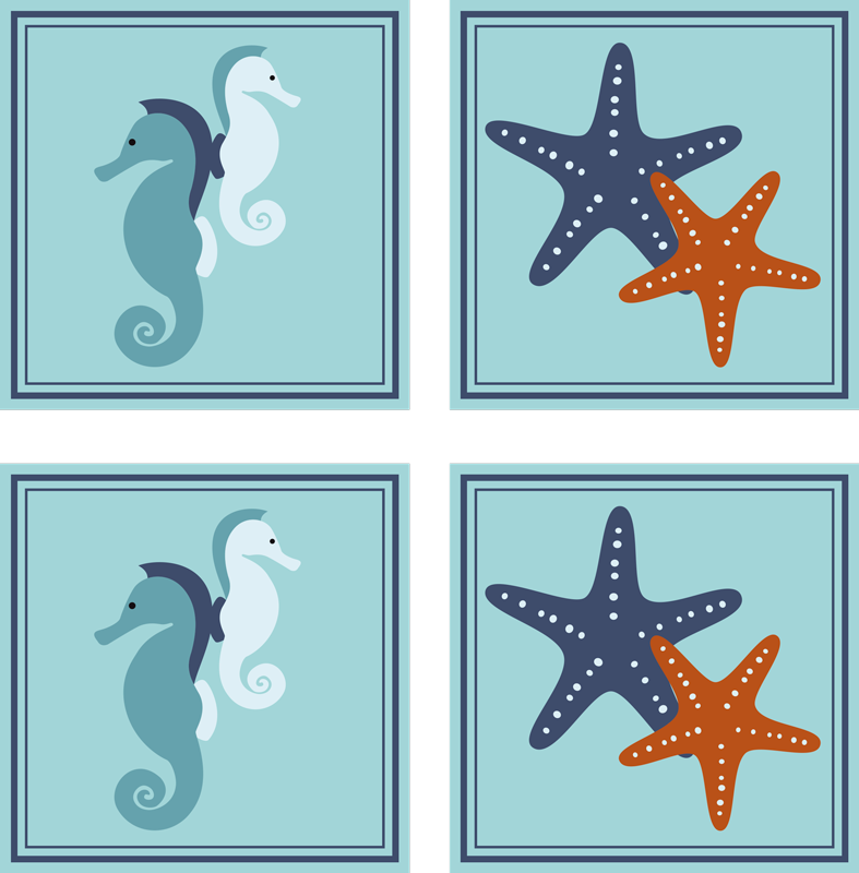 Tapis vinyle salle de bain style marin - TenStickers