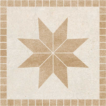 Tapis vinyle salle de bain carreaux étoiles marron - TenStickers