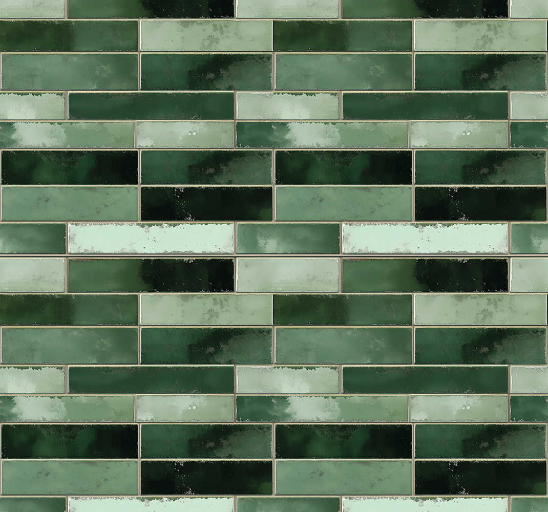 Tapis vinyle salle de bain vert long - TenStickers