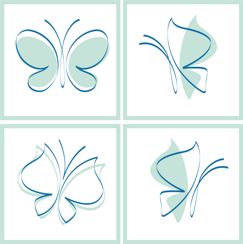 Tapis vinyle salle de bain motifs de papillons silhouette - TenStickers