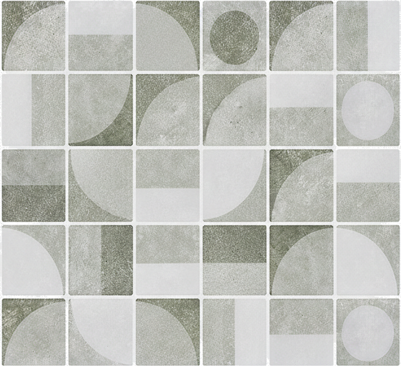 Tapis vinyle salle de bain formes entrelacées en gris - TenStickers