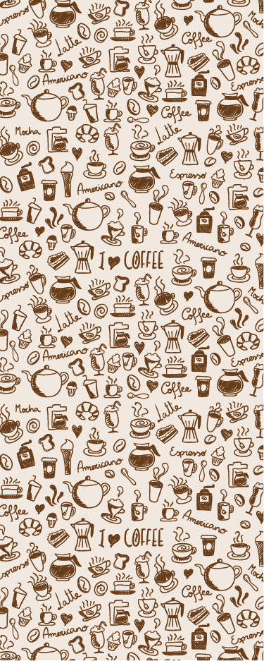 Tapis vinyle cuisine dessins de café - TenStickers