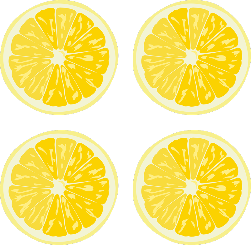Tapis vinyle cuisine autocollants citrons tranchés - TenStickers
