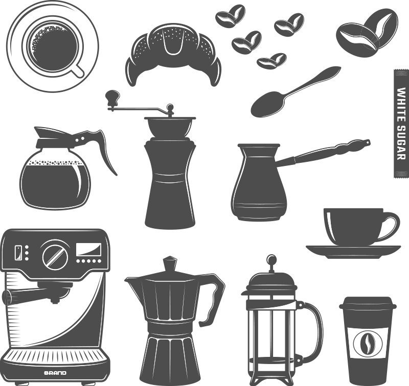 Tapis vinyle cuisine menu de service café - TenStickers
