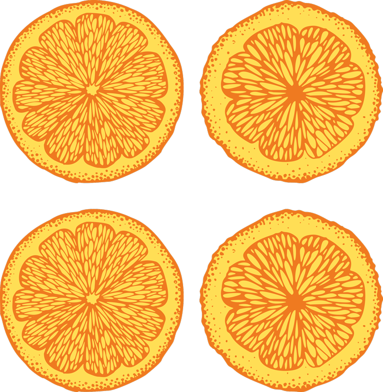 Tapis vinyle cuisine motif orange dessiné à la main - TenStickers