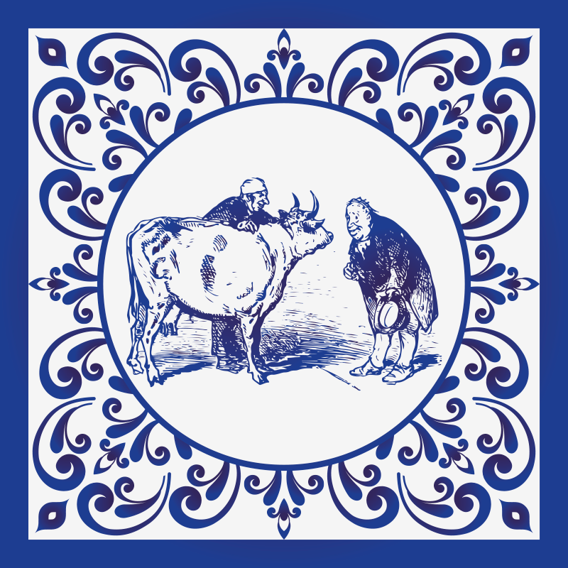 Tapis vinyle cuisine hommes et vache - TenStickers