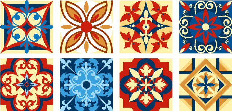 Tapis vinyle cuisine carreaux de ciment crifitio - TenStickers