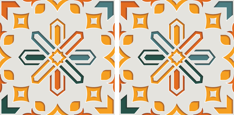 Tapis vinyle cuisine carreaux de ciment encaustiques - TenStickers