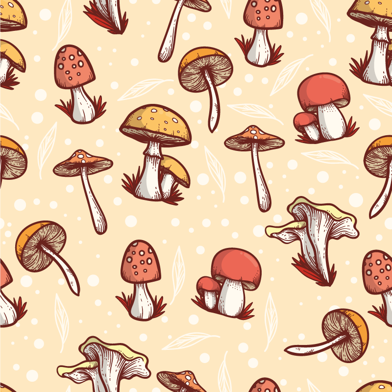 Tapis vinyle cuisine motif champignon original - TenStickers