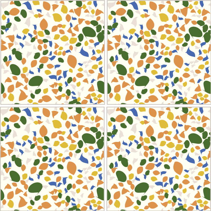 Tapis vinyle cuisine effet carrelage terrazo - TenStickers