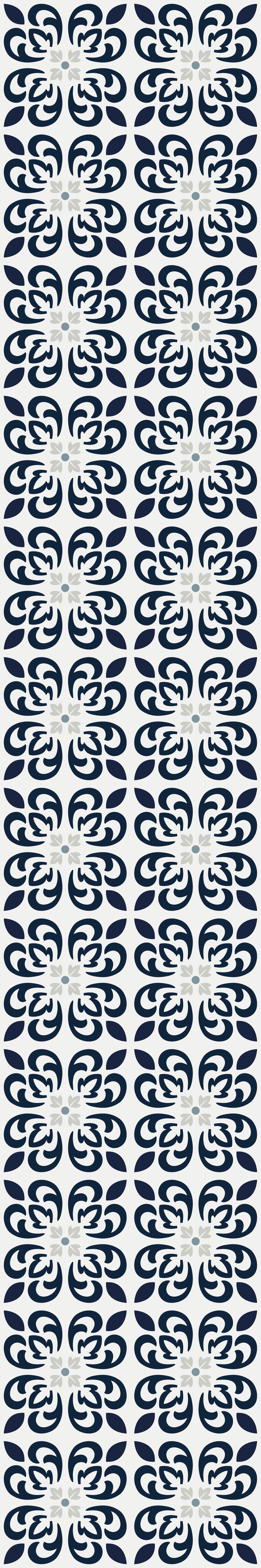 Tapis vinyle cuisine carreau portugais trèfle bleu foncé - TenStickers