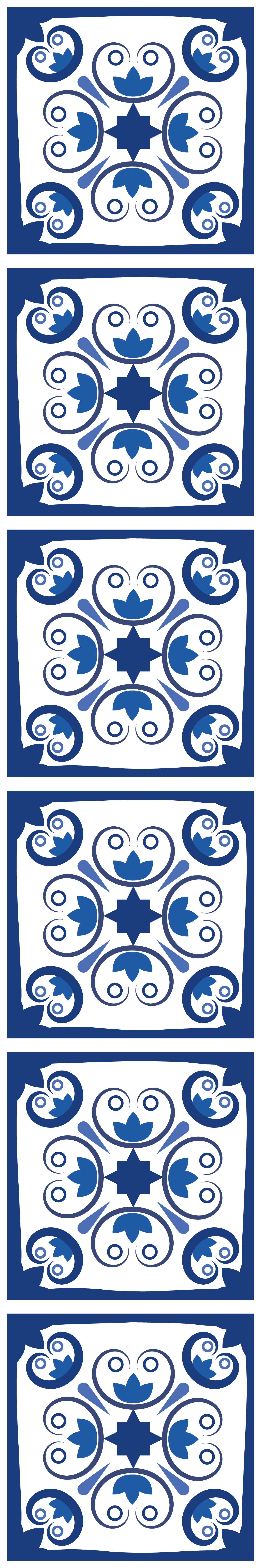 Tapis vinyle cuisine carreau portugais bleu typique - TenStickers
