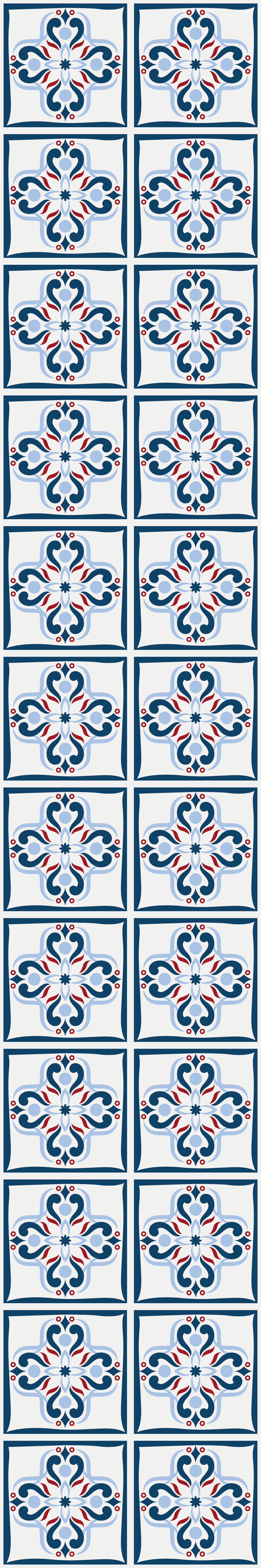 Tapis vinyle cuisine carreaux portugais rouges et bleus - TenStickers