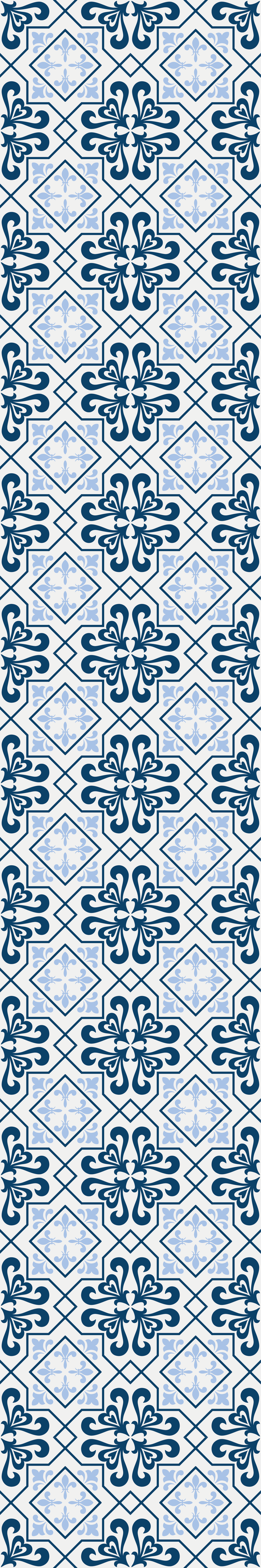 Tapis vinyle cuisine carrelage portugais bleu typique - TenStickers