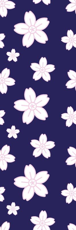Tapis vinyle chambre motif fleurs de prunier bleu - TenStickers