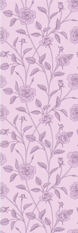 Tapis vinyle chambre roses vintage peinture à l'huile - TenStickers