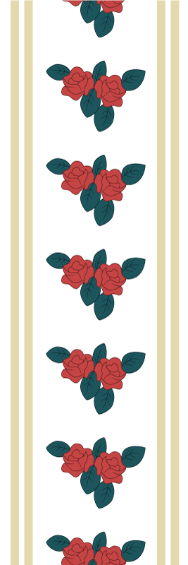 Tapis vinyle chambre motif roses rouges shabby chic - TenStickers