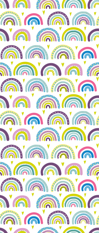 Tapis vinyle chambre motif arc-en-ciel coloré abstrait - TenStickers