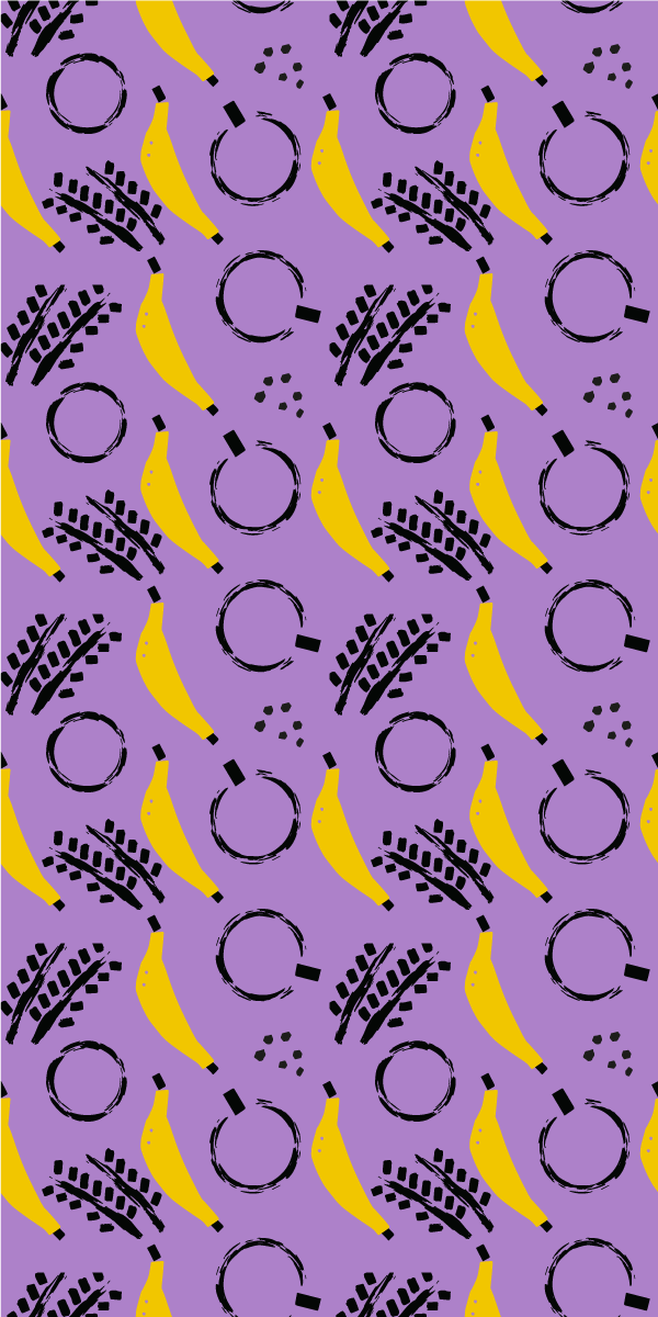 Tapis vinyle chambre design banane violette africain - TenStickers
