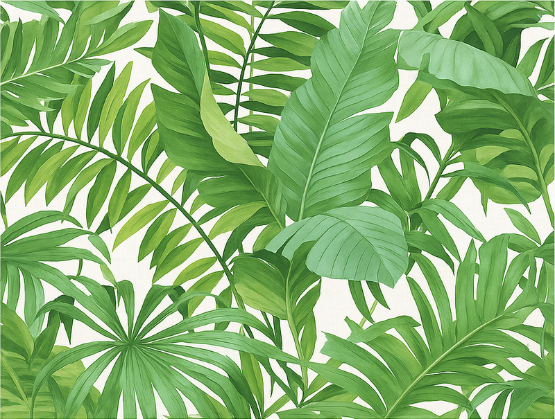 Tapis vinyle chambre motif feuilles tropicales - TenStickers