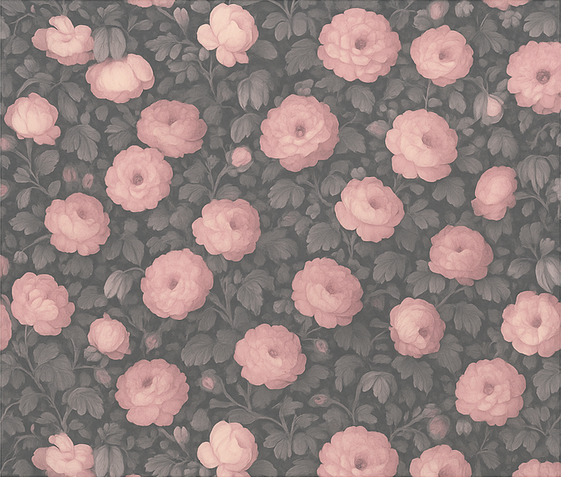 Tapis vinyle chambre design floral vieux rose - TenStickers
