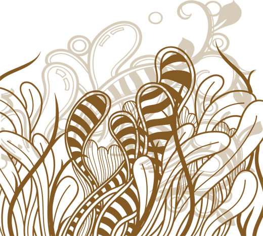 Tapis vinyle chambre motifs de plantes abstraites - TenStickers
