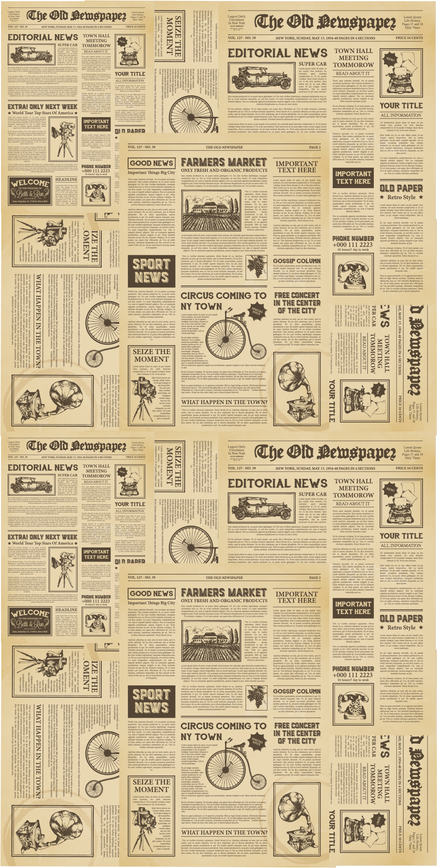Tapis vinyle bureau journal américain vintage - TenStickers