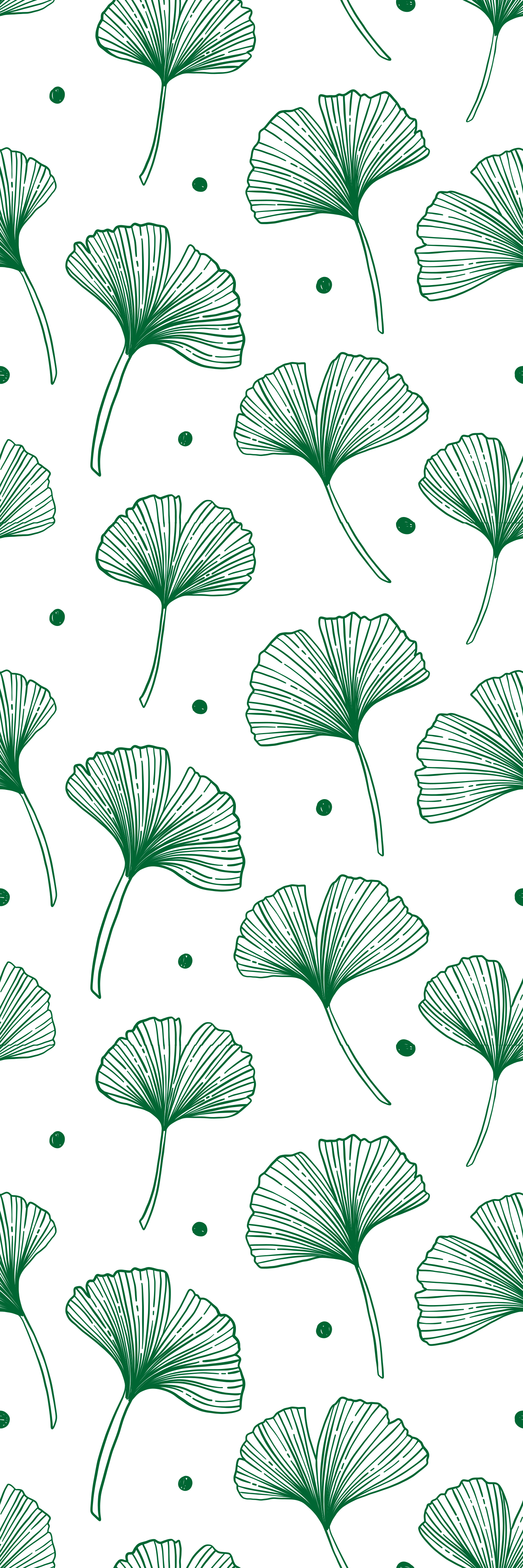 Tapis vinyle bureau grandes feuilles de ginkgo vertes - TenStickers