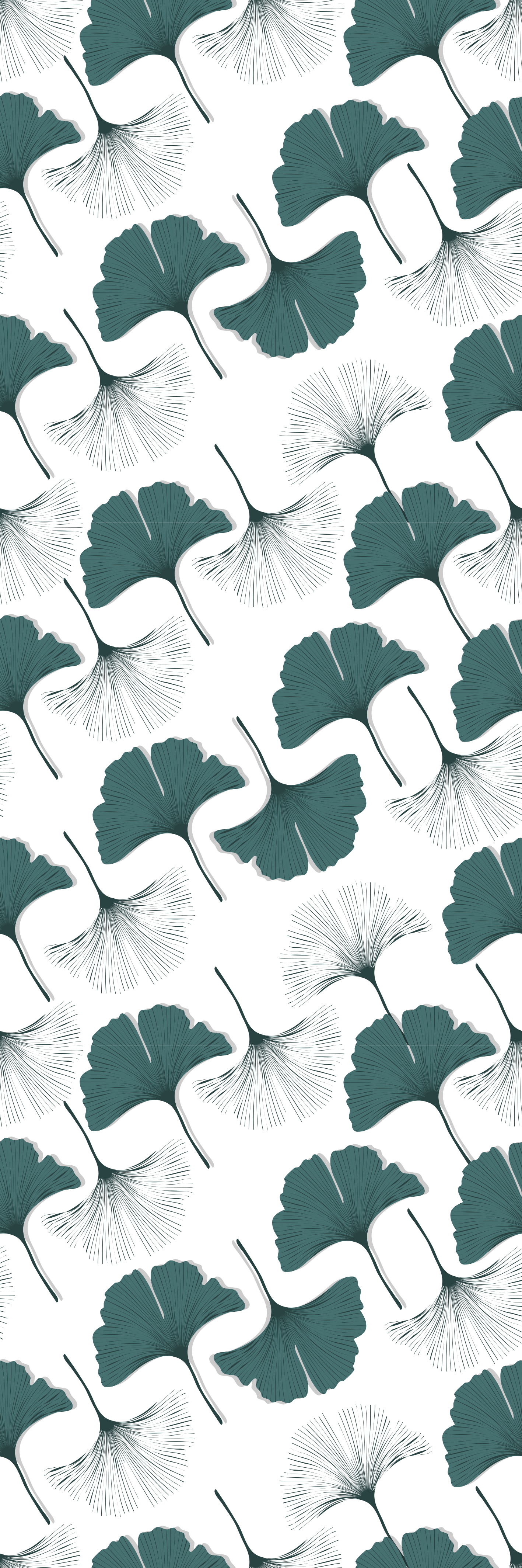 Tapis vinyle bureau motif de feuilles de ginkgo - TenStickers