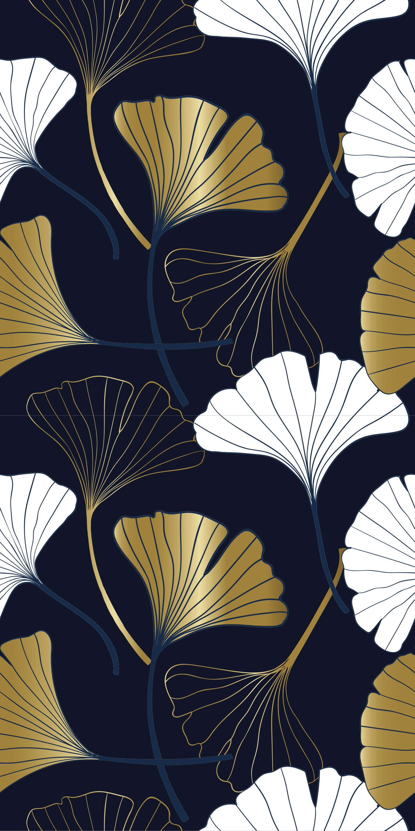 Tapis vinyle bureau feuilles de ginkgo en relief - TenStickers