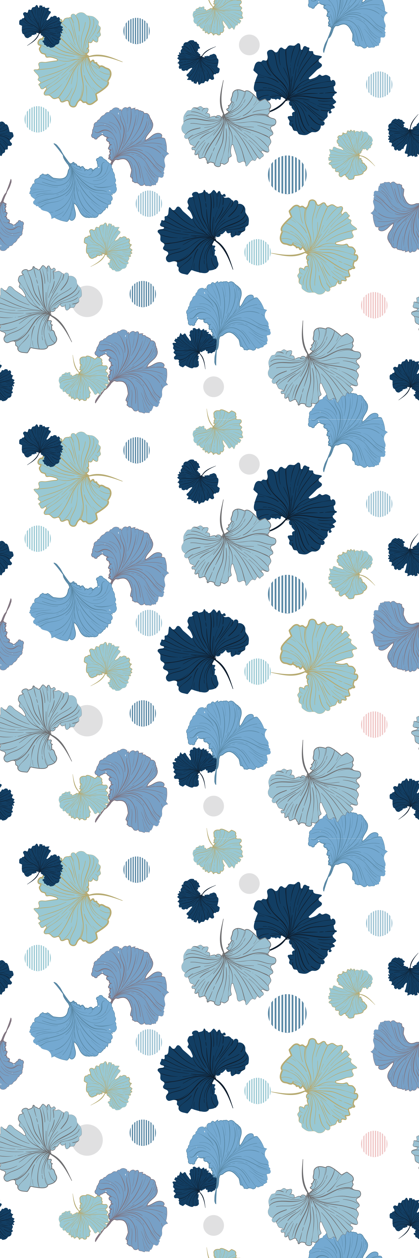 Tapis vinyle bureau feuille de ginkgo bleu - TenStickers