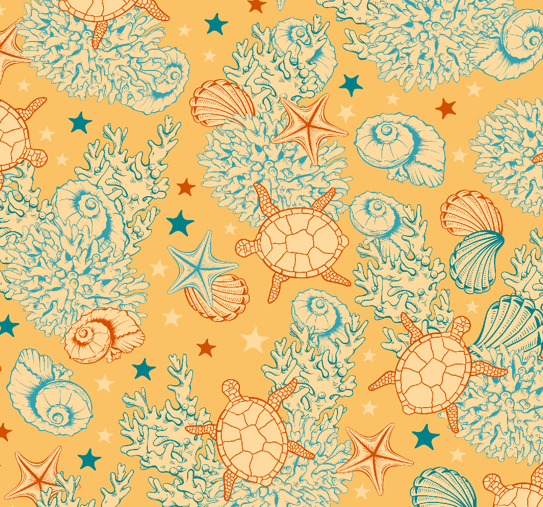 Tapis vinyle chambre vie sous-marine couleurs douces - TenStickers