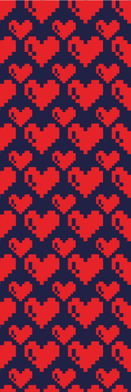 Tapis vinyle chambre motif géométrique cœurs rouges sur bleu - TenStickers