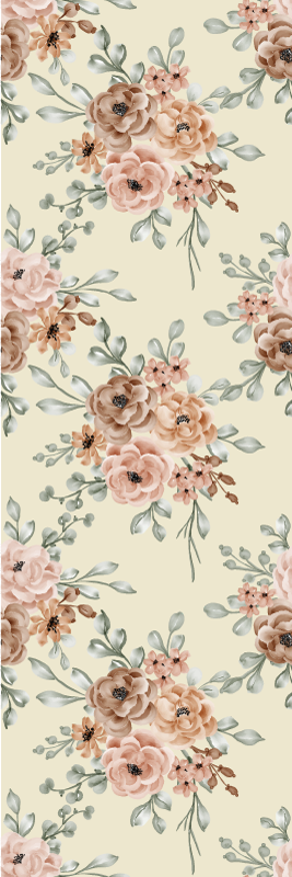 Tapis vinyle chambre peinture à l'huile roses romantiques - TenStickers