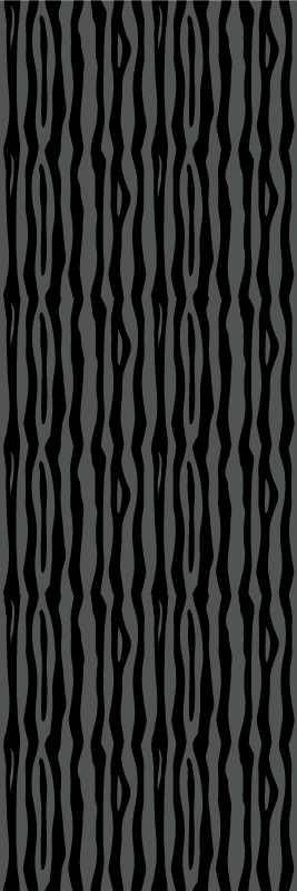 Tapis vinyle chambre rayures ondulées grises et noires - TenStickers