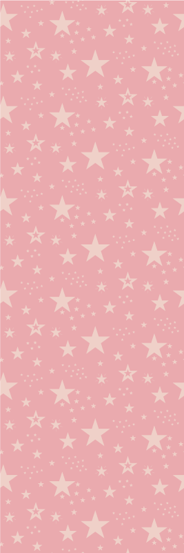Tapis vinyle chambre étoiles roses claires sur rose foncé - TenStickers