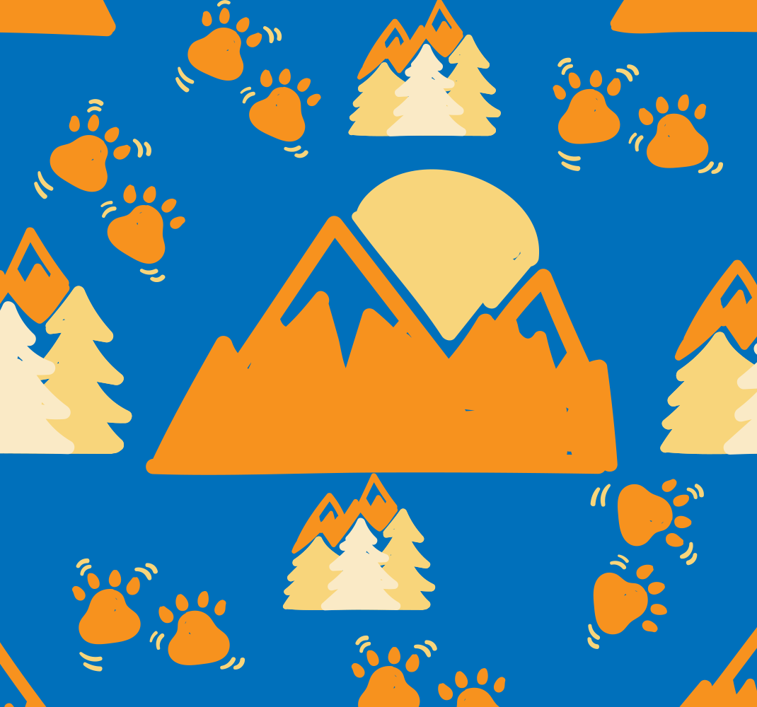 Tapis vinyle chambre empreintes dans la montagne bleu foncé - TenStickers