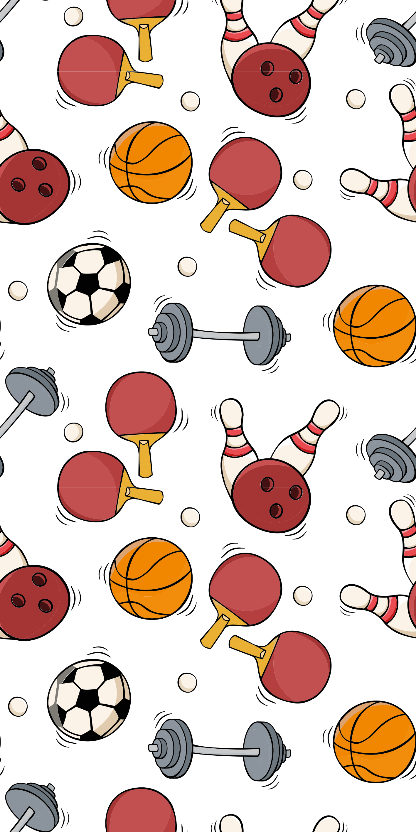 Tapis vinyle chambre style croquis équipement sportif - TenStickers