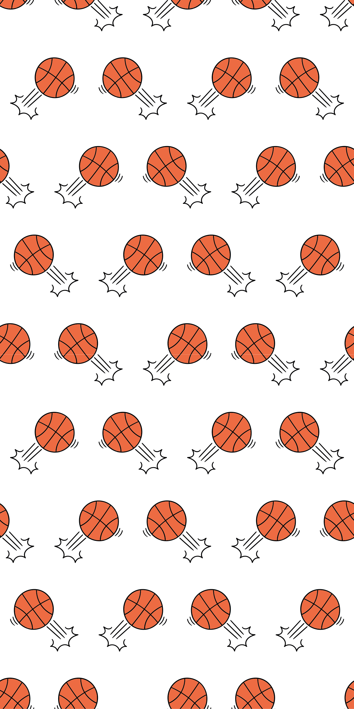 Tapis vinyle chambre fond de ballons de basket dessinés - TenStickers