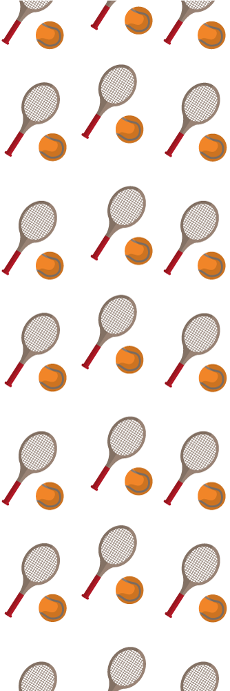 Tapis vinyle chambre raquettes avec balles oranges - TenStickers