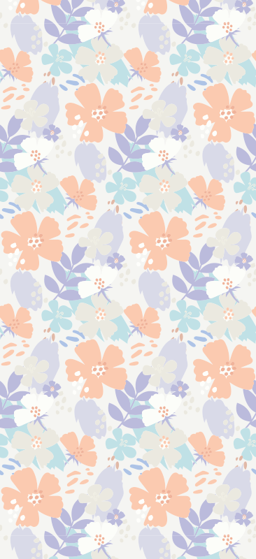 Tapis vinyle chambre fleurs originales style nordique - TenStickers