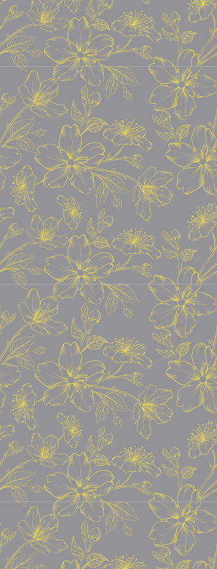 Tapis vinyle chambre fleurs pantone - TenStickers