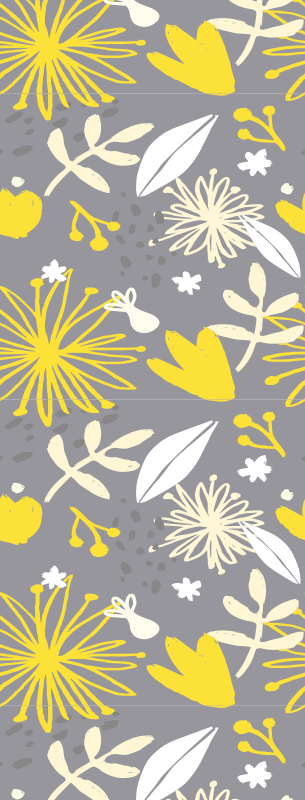 Tapis vinyle chambre fleurs vintage pantone - TenStickers